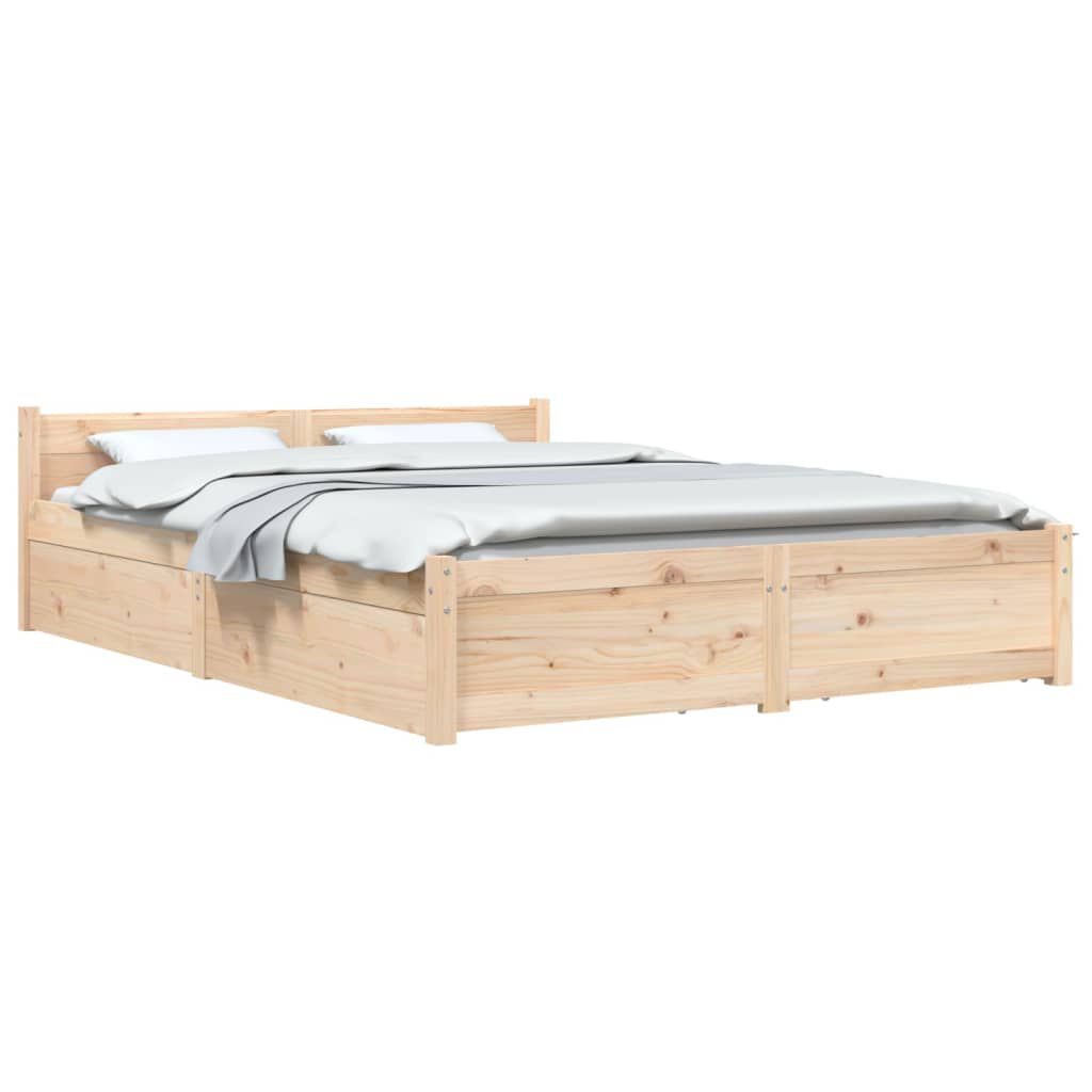 vidaXL Πλαίσιο Κρεβατιού 150 x 200 εκ. Μασίφ Ξύλο King Size