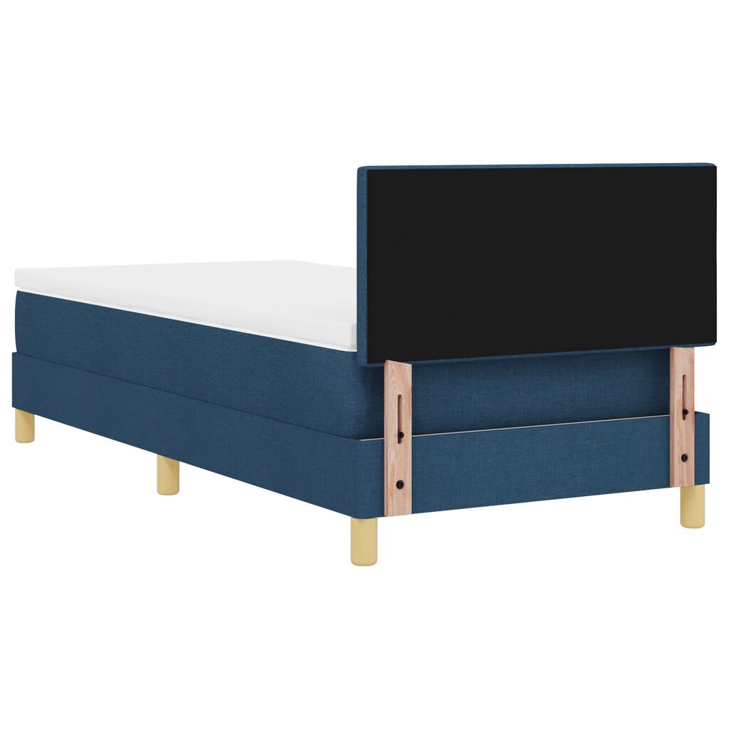 vidaXL Κρεβάτι Box Spring με Μαξιλάρι & LED Μπλε 90x190 εκ. Ύφασμα