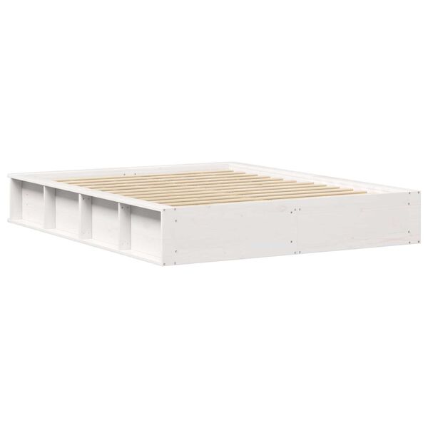 vidaXL Κρεβάτι με Αποθηκευτικό Χώρο Λευκό, 160 x 200 cm, Στερεό Πεύκο.