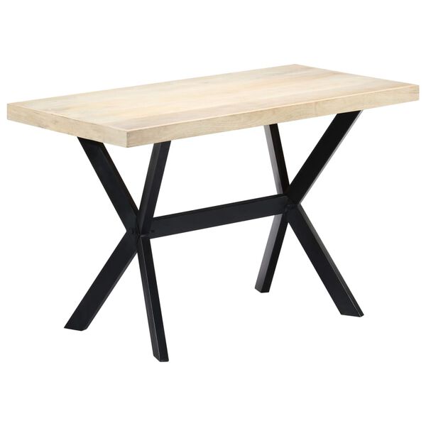 vidaXL Τραπεζαρία Λευκή 120 x 60 x 75 εκ. από Μασίφ Ξύλο Μάνγκο