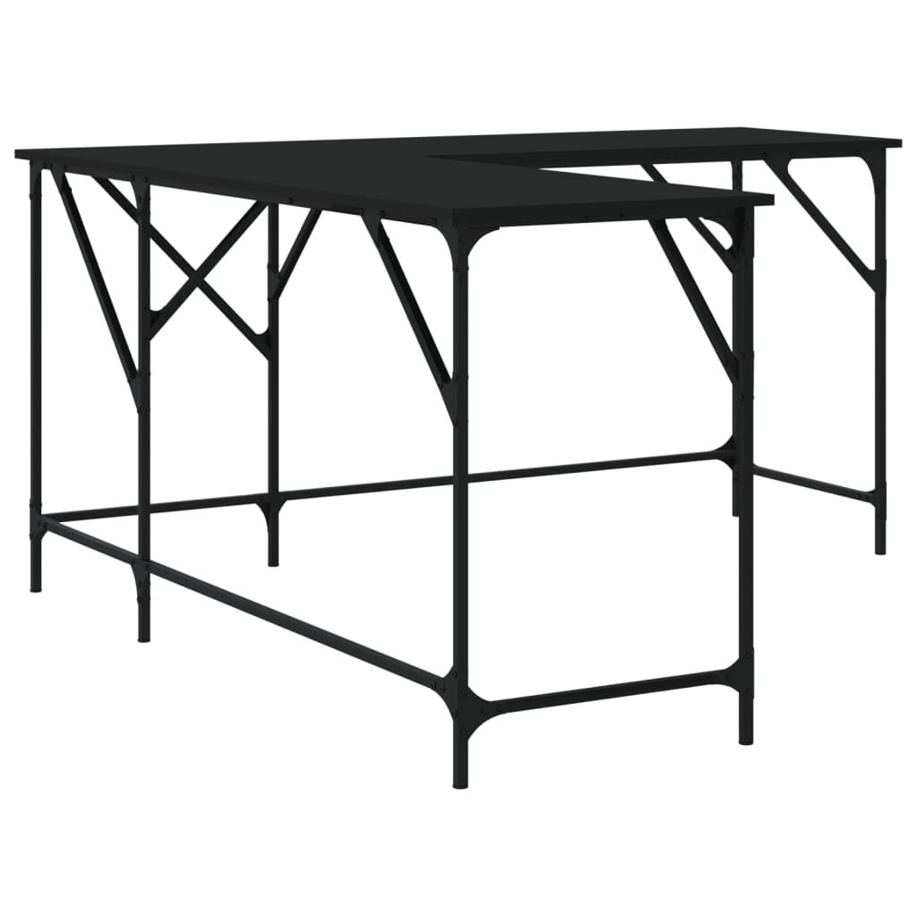 vidaXL Γραφείο Μαύρο 149 x 149 x 75 εκ. από Επεξεργασμένο Ξύλο