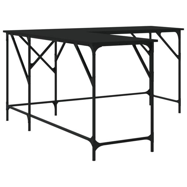 vidaXL Γραφείο Μαύρο 149 x 149 x 75 εκ. από Επεξεργασμένο Ξύλο