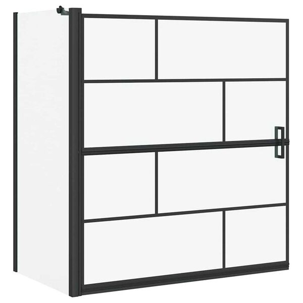 vidaXL Οθόνη ντους μπάνιου Μαύρο και Διαφανές 116 x 68 x 128 εκ.