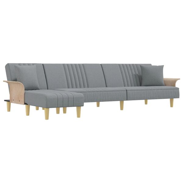 vidaXL Καναπές Κρεβάτι Γωνιακός Αν. Γκρι 279x140x70 εκ. Υφασμάτινος