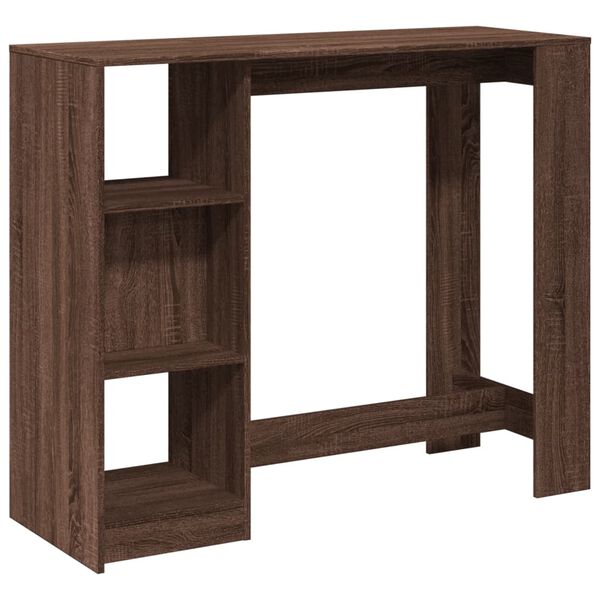 vidaXL Τραπέζι Κονσόλα με Ράφι Καφέ Δρυς 124x46x103,5εκ. Επεξεργ. Ξύλο