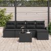 vidaXL Σετ Καναπέ Κήπου με μαξιλάρι 6 pcs Μαύρο Πολυ ράταν