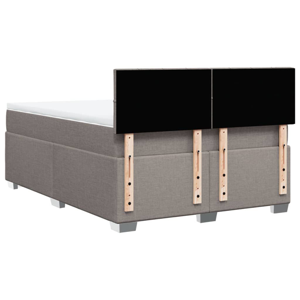 vidaXL Κρεβάτι Boxspring με Στρώμα Taupe 140x190 εκ. Υφασμάτινο