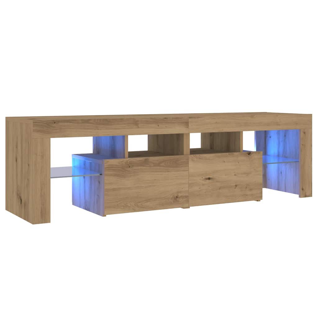 vidaXL Έπιπλο Τηλεόρασης με LED Αρτισιανή Δρυς 140x36,5x40εκ Επεξ.Ξύλο