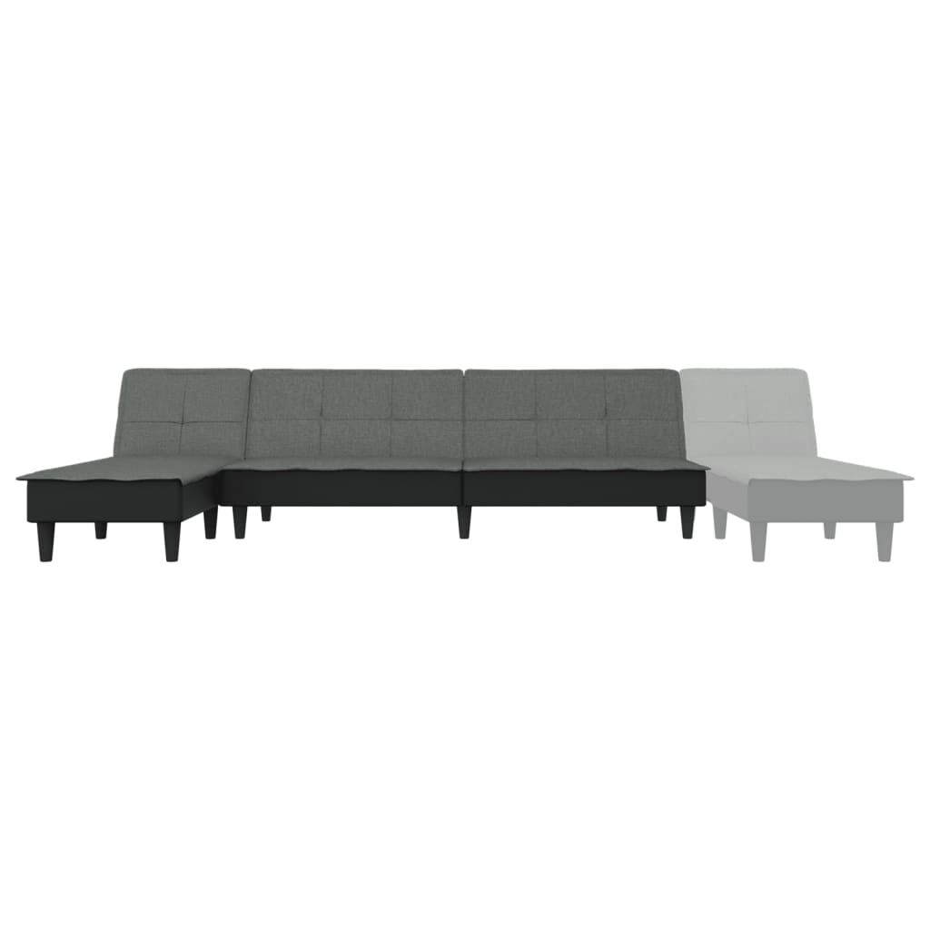 vidaXL Καναπές Κρεβάτι Γωνιακός Σκούρο Γκρι 255x140x70 εκ. Υφασμάτινος