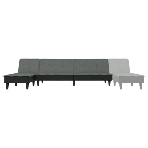 vidaXL Καναπές Κρεβάτι Γωνιακός Σκούρο Γκρι 255x140x70 εκ. Υφασμάτινος