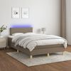 vidaXL &Kappa;&rho;&epsilon;&beta;ά&tau;&iota; Boxspring &mu;&epsilon; &Sigma;&tau;&rho;ώ&mu;&alpha; & LED Taupe 120x200 &epsilon;&kappa;. &Upsilon;&phi;&alpha;&sigma;&mu;ά&tau;&iota;&nu;&omicron;