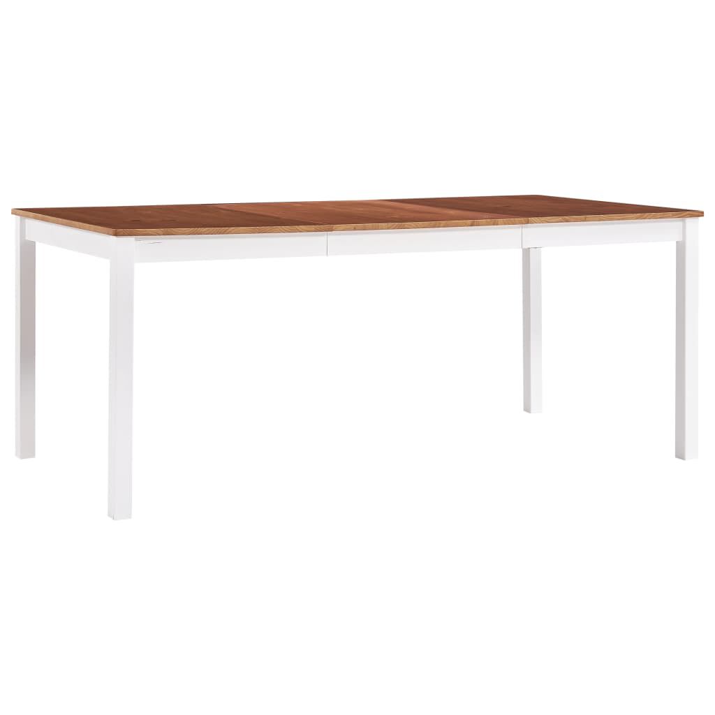 vidaXL Τραπεζαρία Λευκή / Καφέ 180 x 90 x 73 εκ. από Ξύλο Πεύκου