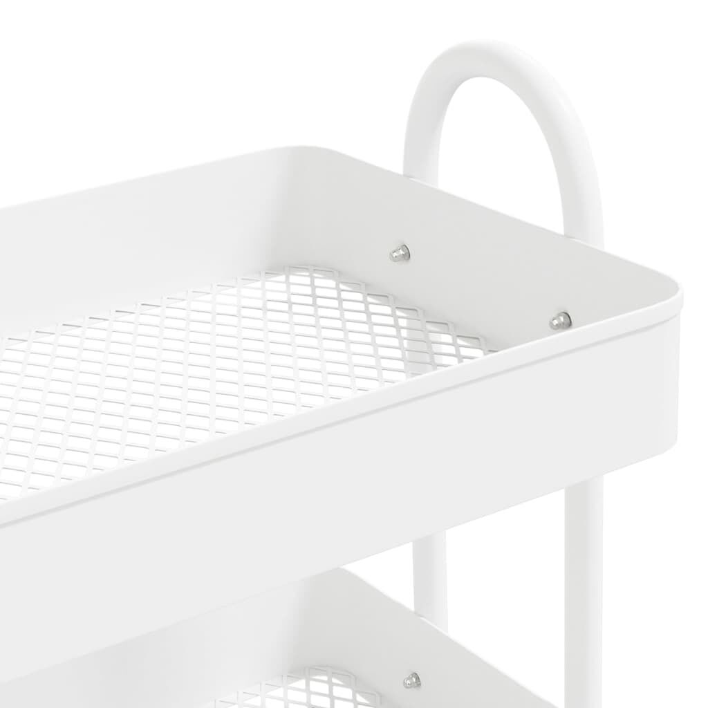 vidaXL Τροχήλατη Βάση 3 Επιπέδων Λευκή 43 x 34 x 79 εκ. από Ατσάλι