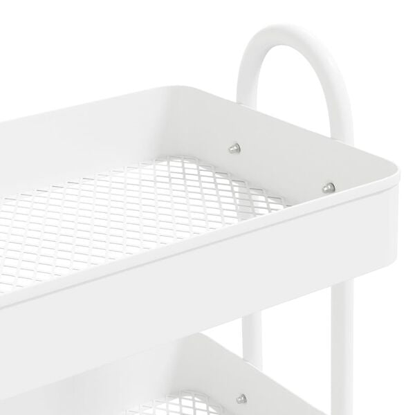 vidaXL Τροχήλατη Βάση 3 Επιπέδων Λευκή 43 x 34 x 79 εκ. από Ατσάλι