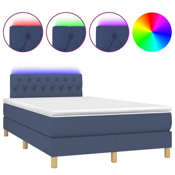 vidaXL &Kappa;&rho;&epsilon;&beta;ά&tau;&iota; Boxspring &mu;&epsilon; &Sigma;&tau;&rho;ώ&mu;&alpha; & LED &Mu;&pi;&lambda;&epsilon; 120x200 &epsilon;&kappa;. &Upsilon;&phi;&alpha;&sigma;&mu;ά&tau;&iota;&nu;&omicron;