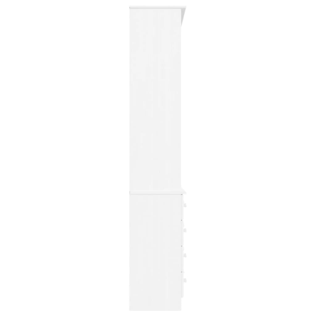 vidaXL Βιβλιοθήκη με Συρτάρια ALTA Λευκή 77x35x186,5 εκ. Μασίφ Πεύκο