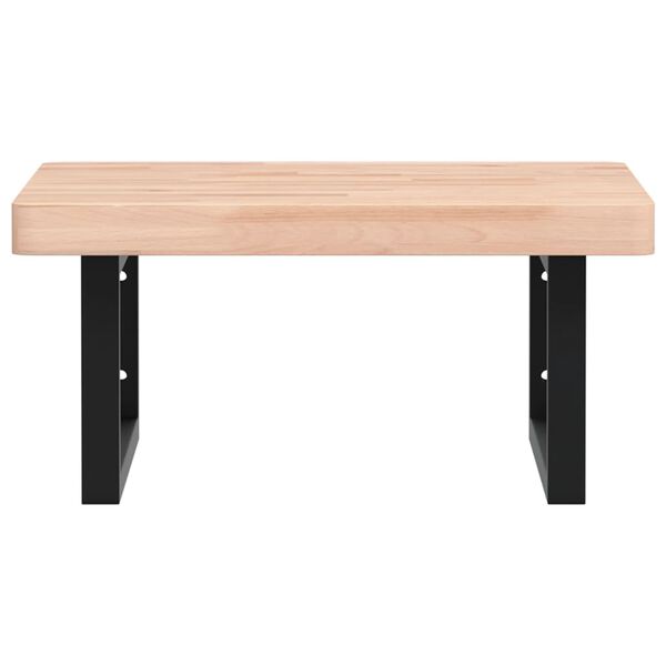 vidaXL Ράφι Νιπτήρα Τοίχου από Ατσάλι / Μασίφ Ξύλο Οξιάς