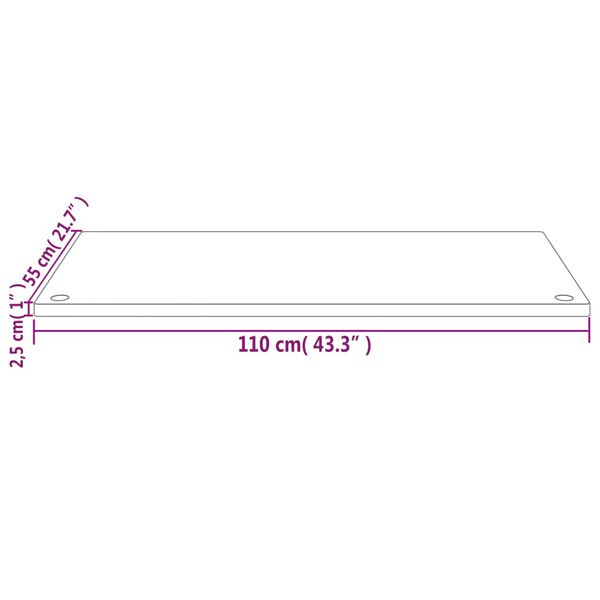 vidaXL Επιφάνεια Γραφείου 110 x 55 x 2,5 εκ. από Μασίφ Ξύλο Πεύκου