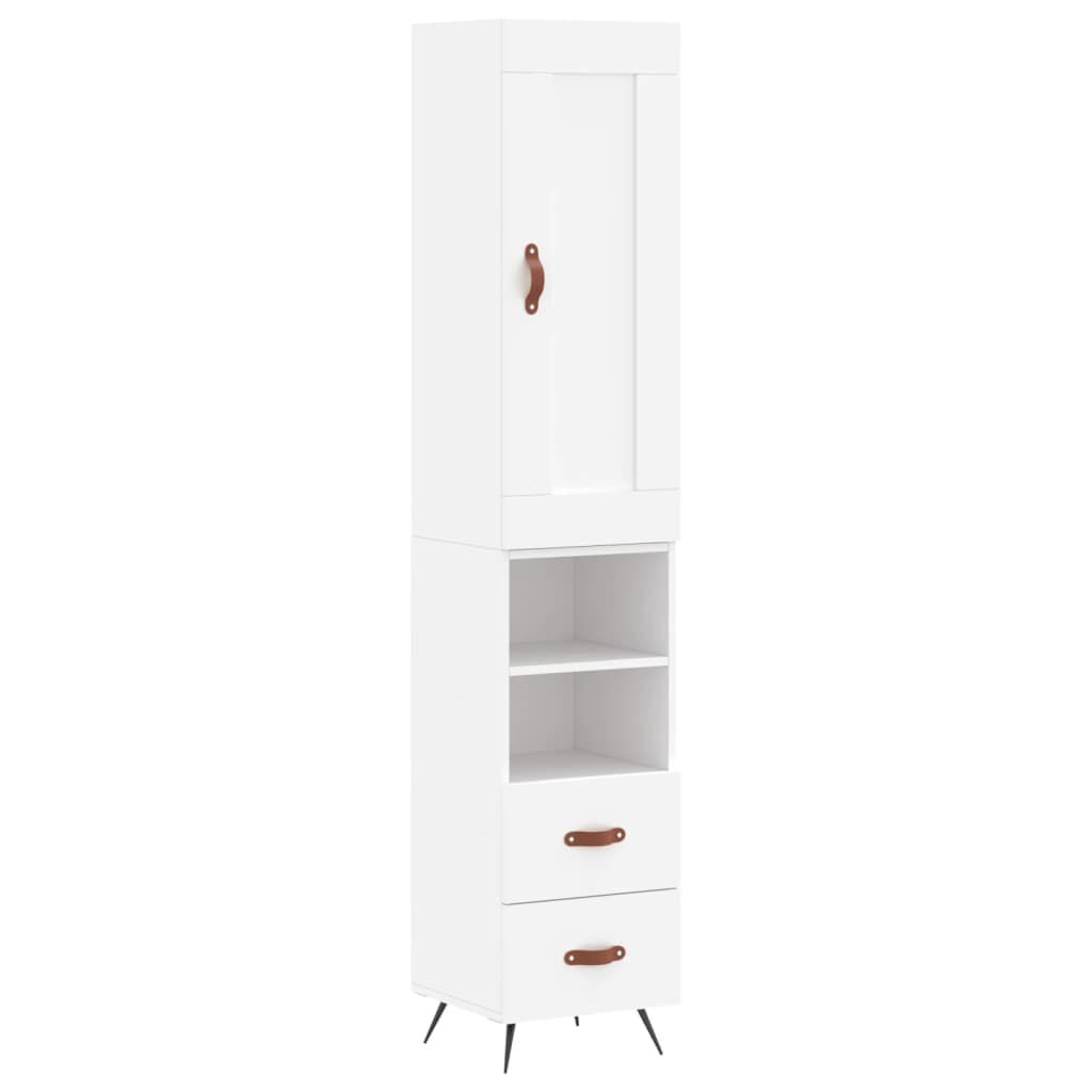 vidaXL Ντουλάπι Λευκό 34,5 x 34 x 180 εκ. από Επεξεργασμένο Ξύλο
