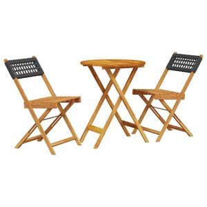 vidaXL &Sigma;&epsilon;&tau; &Epsilon;&pi;ί&pi;&lambda;&omega;&nu; Bistro 3 &tau;&epsilon;&mu;. &Mu;&alpha;ύ&rho;&omicron; &Rho;&alpha;&tau;ά&nu;/&Mu;&alpha;&sigma;ί&phi; &Xi;ύ&lambda;&omicron;