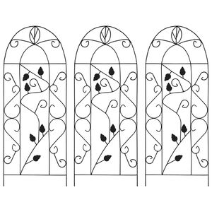 vidaXL Στηρίγματα για Αναρριχώμενα Φυτά 3 τεμ. Μαύρα 40x100 εκ. Σίδερο