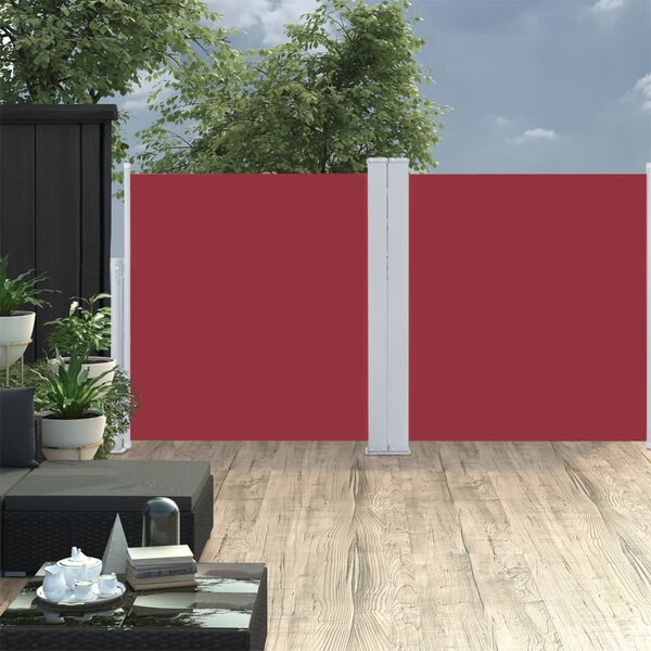 vidaXL Σκίαστρο Πλαϊνό Συρόμενο Κόκκινο 220 x 600 εκ.