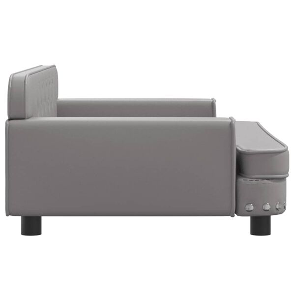 vidaXL Κρεβάτι Σκύλου Γκρι 90 x 53 x 30 εκ. από Συνθετικό Δέρμα