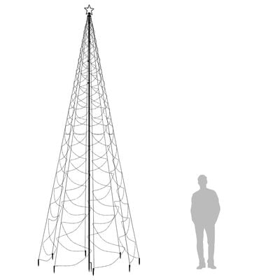 vidaXL Χριστουγεν. Δέντρο Ψυχρό Λευκό 5 μ. 1400 LED με Μεταλλικό Στύλο