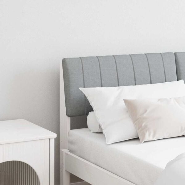 vidaXL Ταπετσαρισμένο κεφαλάρι Ανοιχτό γκρι 135 cm