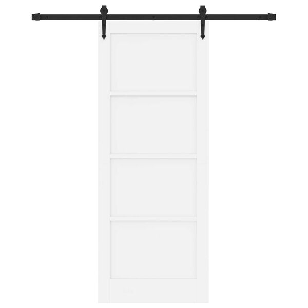 vidaXL Συρόμενη Πόρτα με Σετ Υλικών Λευκό 83x211 cm Ξύλο Πεύκου