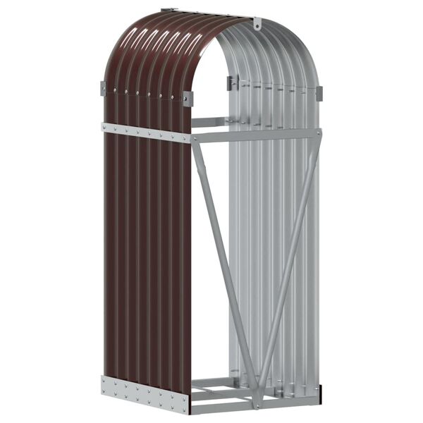 vidaXL Ξυλοθήκη Καφέ 40x45x100 εκ. από Γαλβανισμένο Ατσάλι