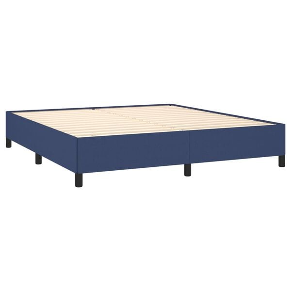 vidaXL Κρεβάτι Boxspring με Στρώμα Μπλε 180x200 εκ. Υφασμάτινο