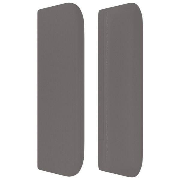 vidaXL Κρεβάτι Boxspring με Στρώμα Γκρι 90x200 εκ. από Συνθετικό Δέρμα