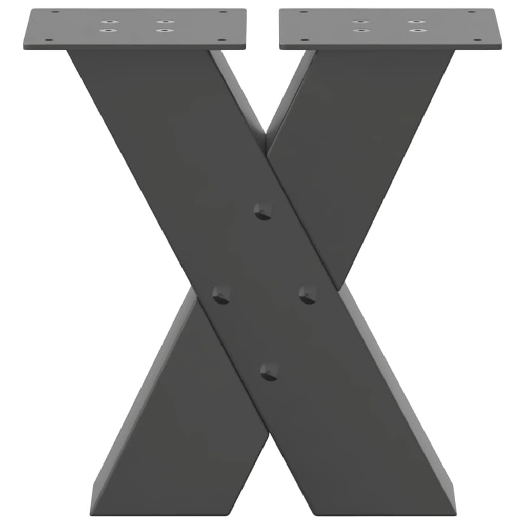 vidaXL Πόδια Τραπεζιού Σαλονιού σε Σχήμα Χ, 2 τεμ. Ανθρακί 30x(30-31) εκ. Ατσάλι