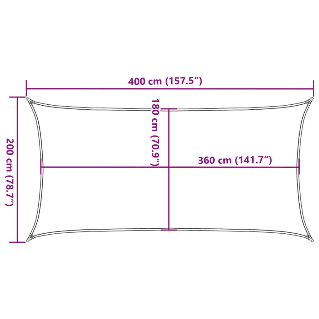 vidaXL Πανί Σκίασης Ορθογώνιο Ανθρακί 2 x 4 μ. από HDPE