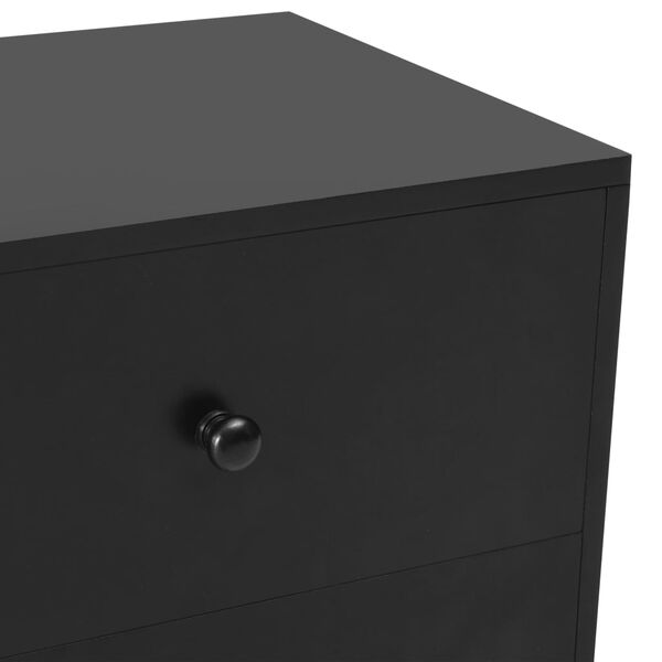 vidaXL Κομοδίνα 2 τεμ. Μαύρα 40 x 30 x 50 εκ. από Μασίφ Ξύλο Πεύκου
