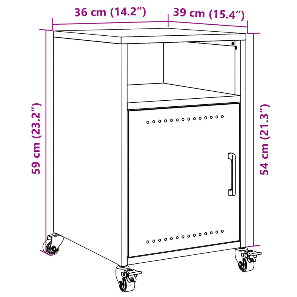 vidaXL Κομοδίνο Μουσταρδί 36x39x59 εκ. από Χάλυβα