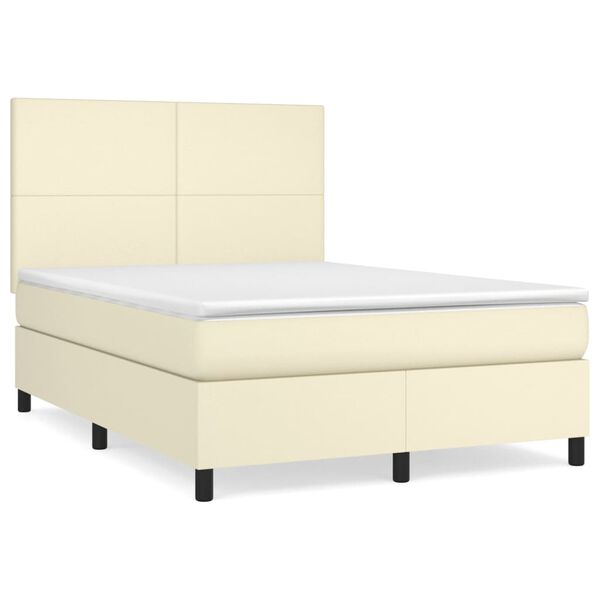vidaXL &Kappa;&rho;&epsilon;&beta;ά&tau;&iota; Boxspring &mu;&epsilon; &Sigma;&tau;&rho;ώ&mu;&alpha; &Kappa;&rho;&epsilon;&mu; 140x200&epsilon;&kappa;. &alpha;&pi;ό &Sigma;&upsilon;&nu;&theta;&epsilon;&tau;&iota;&kappa;ό &Delta;έ&rho;&mu;&alpha;