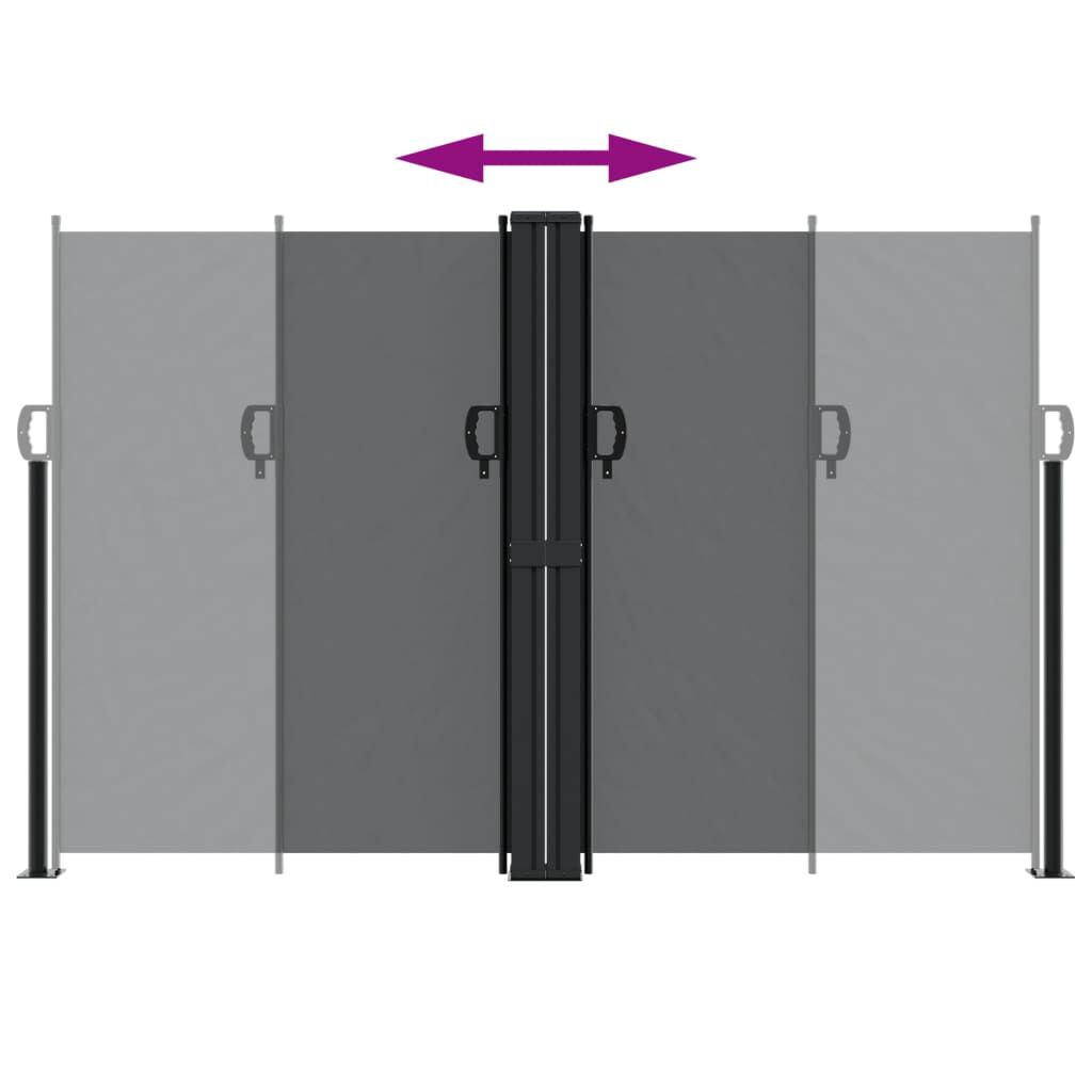 vidaXL Σκίαστρο Πλαϊνό Συρόμενο Μαύρο 160 x 1200 εκ.