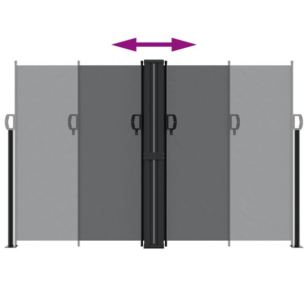 vidaXL Σκίαστρο Πλαϊνό Συρόμενο Μαύρο 160 x 1200 εκ.
