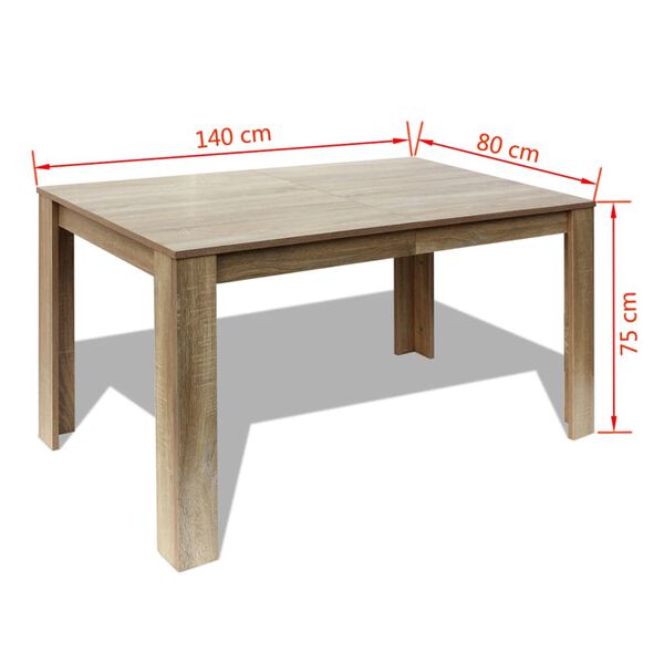 vidaXL Τραπεζαρία Χρώμα Δρυς 140 x 80 x 75 εκ.