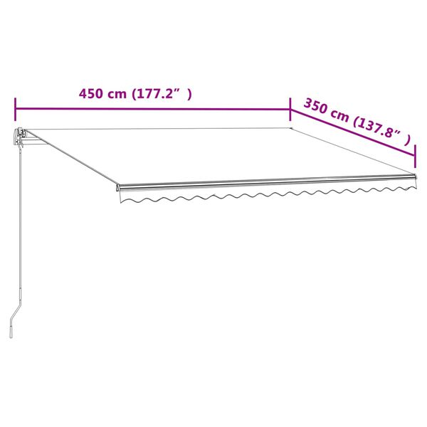 vidaXL Τέντα Συρόμενη Αυτόματη Ανθρακί 450 x 350 εκ.