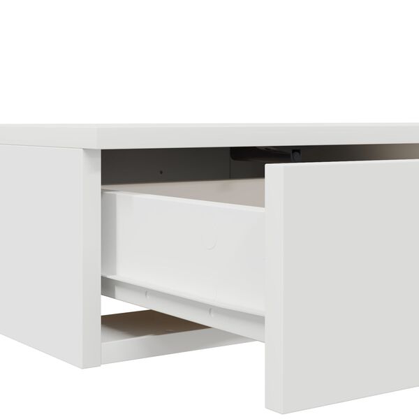 vidaXL Λευκά Συρτάρια Κρεβατιού 135x36,5x16,5 εκ από Ξύλο