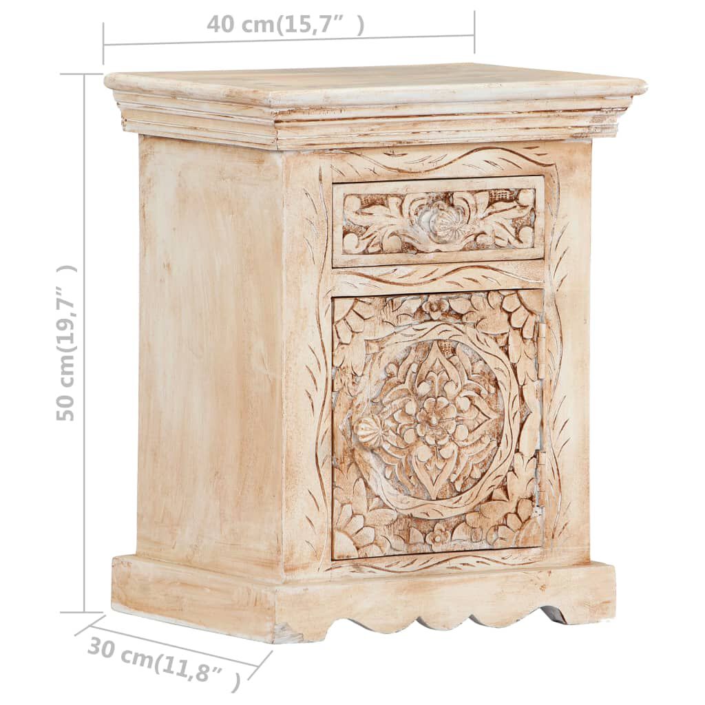 vidaXL Κομοδίνο 40 x 30 x 50 εκ. από Μασίφ Ξύλο Μάνγκο