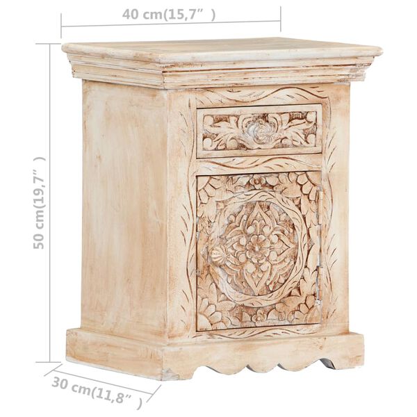 vidaXL Κομοδίνο 40 x 30 x 50 εκ. από Μασίφ Ξύλο Μάνγκο