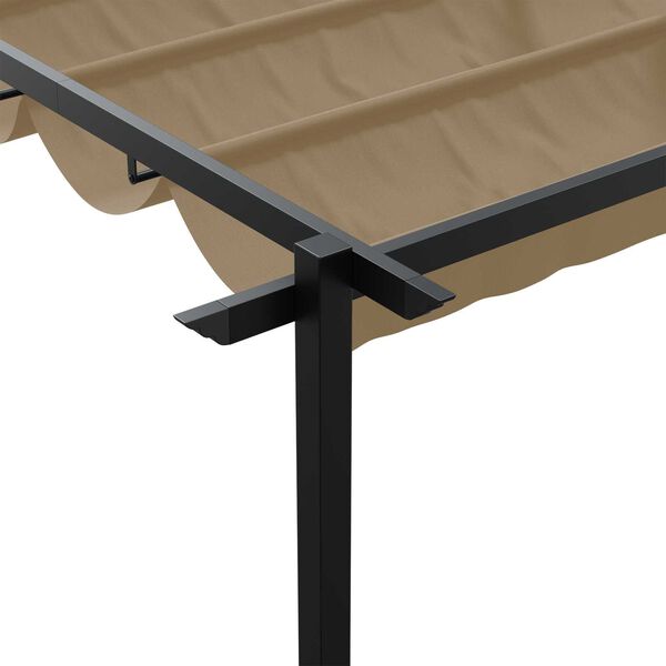 vidaXL Γκαζέμπο τοποθετημένο στον τοίχο Taupe 3 x 3 m Ατσάλι