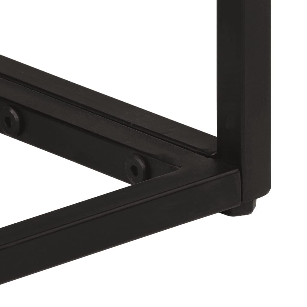 vidaXL Τραπέζι Κονσόλα Μαύρο 90x30x76 εκ. από Μασίφ Ξύλο Μάνγκο/Σίδηρο