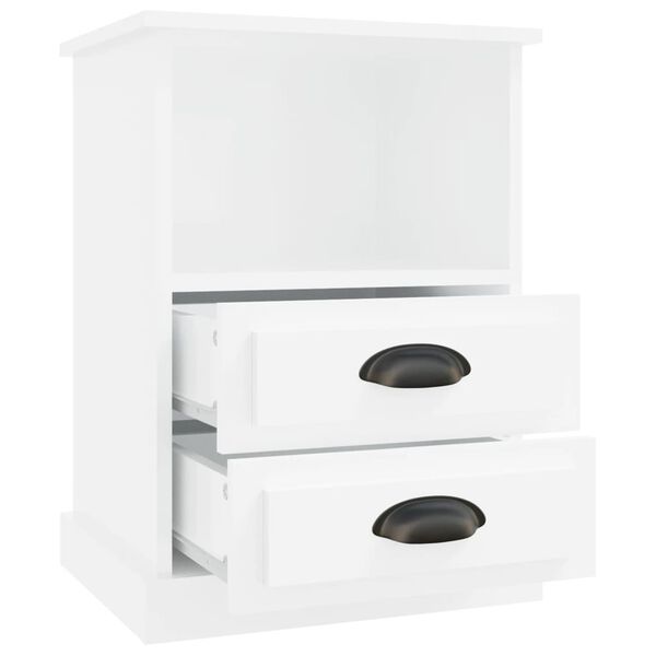 vidaXL Κομοδίνο Γυαλιστερό Λευκό 43 x 36 x 60 εκ.