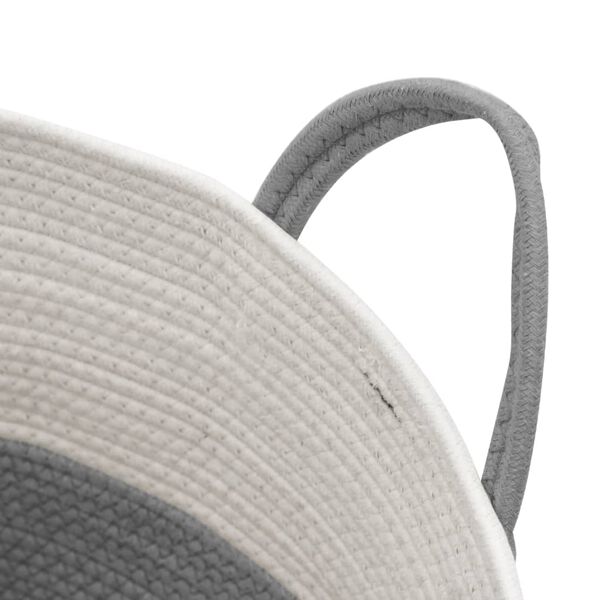 vidaXL Καλάθι Αποθήκευσης Γκρι και Λευκό Ø51 x 33 εκ. Βαμβακερό