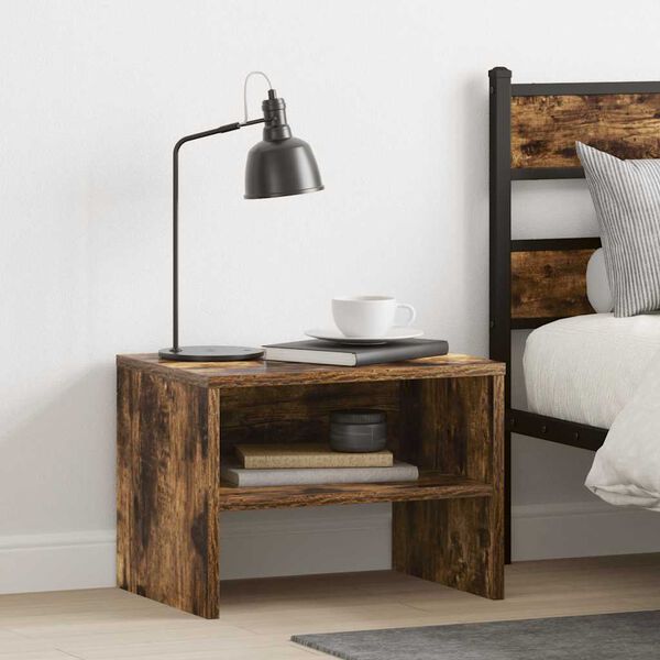 vidaXL Κομοδίνο Καπνιστή βελανιδιά 40x30x30 εκ. από Επεξεργασμένο Ξύλο